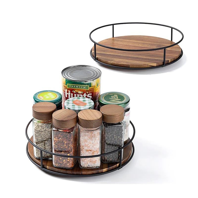 1 шт. Кухонная вращающаяся полка для специй под шкаф, органайзер для приправ, настольная коробка для специй, стойка для хранения масла, соли, соуса, уксуса