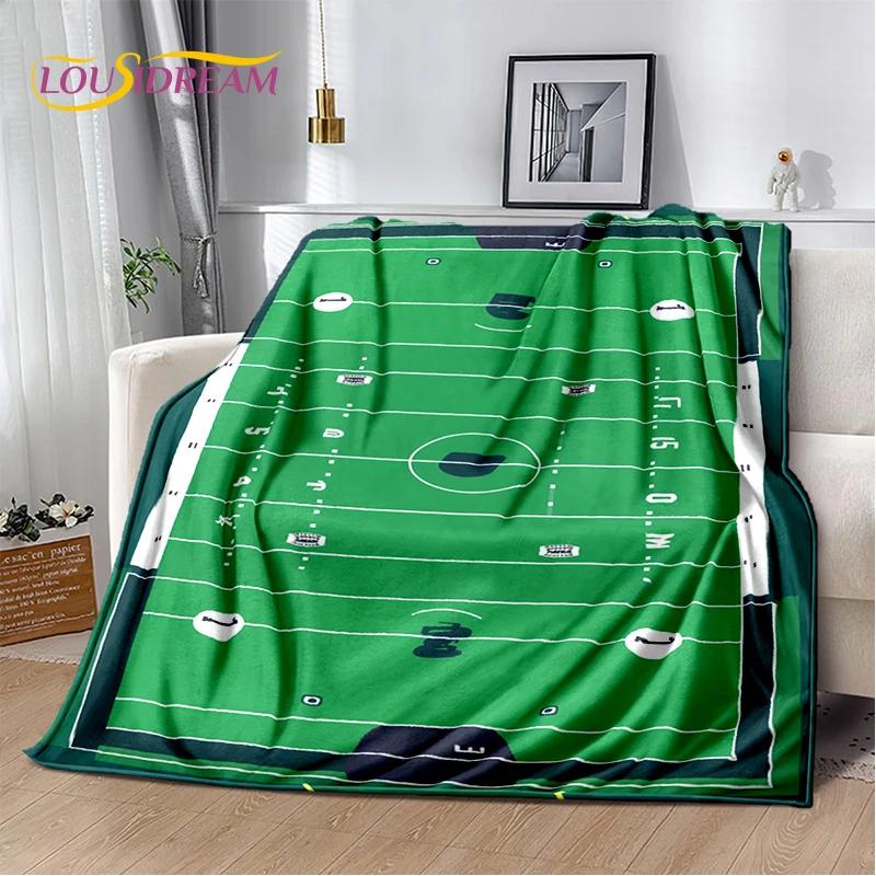 3D Rugby Field Rugby American Football Cartoon 2026 Soft Blanket,Soft Throw Blanket for Home Bedroom Bed Sofa Travel Cover Child