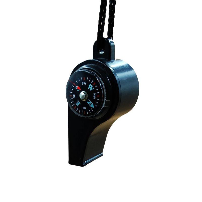 Outdoor Whistle Plastic Multifunctional Three In One Whistle, Life-saving Compass, Thermometer, Essential for Judges In The Wild