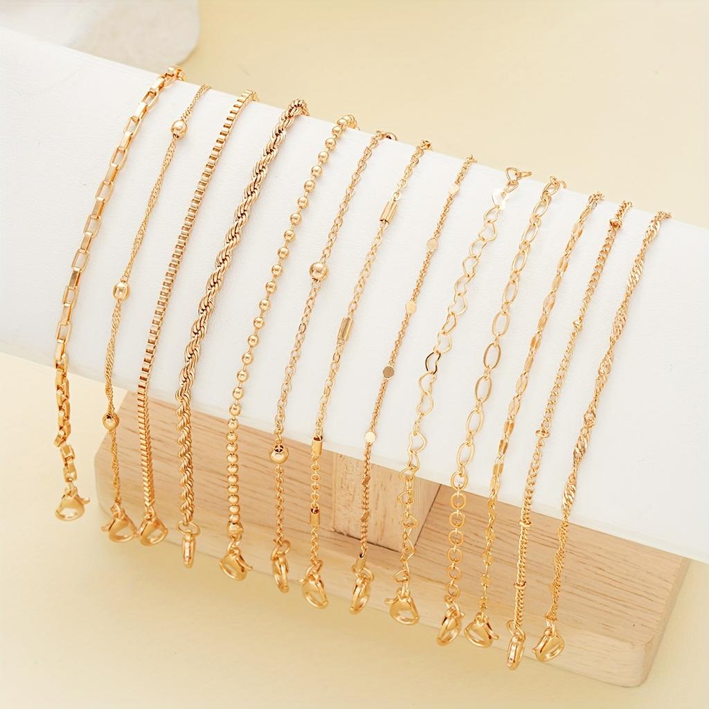 Базовые стекируемые браслеты в форме сердца для женщин, идеальный подарок, несколько наборов, модные и простые, полые, 13 шт./комплект, модные ювелирные аксессуары