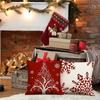 Christmas Decoration Pillowcase Red Snowflake Christmas Tree Pillow Cover Living Room Sofa Cushion Cover Room Home Decoration