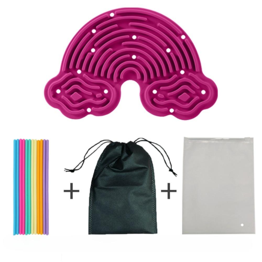 12 Strings Sensory Activity Board Silicone Rainbow Sensory Toys New Fidget Toy Kids Adults