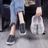 Туфли из ткани, женская обувь, новинка, весна и осень, тонкие, дышащие, клетчатые, белые туфли, модная спортивная обувь, корейская версия, универсальные туфли на плоской подошве