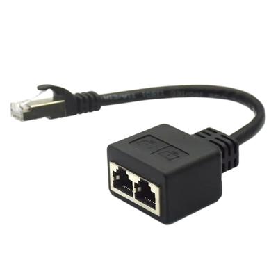 Кабель-адаптер-разветвитель RJ45, штекер на 2 гнезда, удлинитель LAN-кабеля Ethernet, сетевой адаптер, шнур с вилкой
