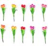 Set of 10 Miniature Handmade Clay Tulips – 5 Assorted Colors – Japanese Polymer Clay Flowers – Realistic Faux Rose Buds – 2.5” Tall –