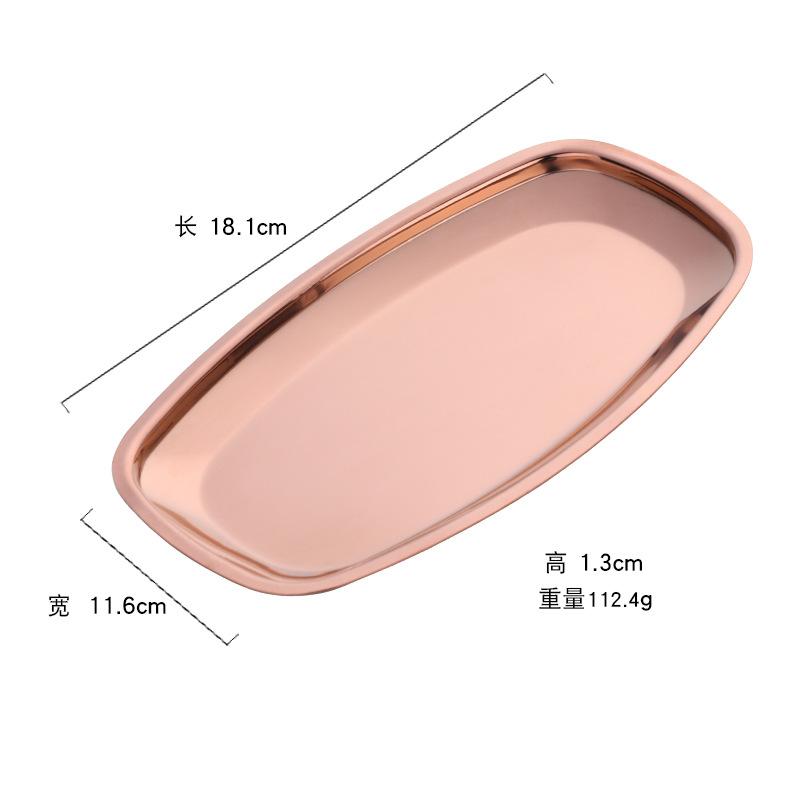 Stainless steel square steel plate, hotel restaurant, Dim sum plate, jewelry plate, ellipse, multi-purpose storage plate, towel plate