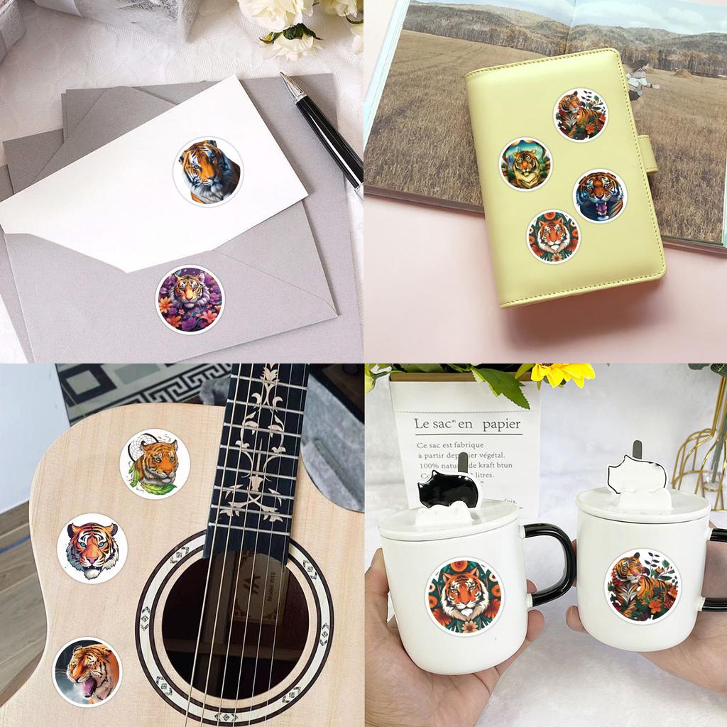 500 наклеек/рулон Наклейки с тигром Наклейки милые детские DIY Чемодан Самокат Чашка для воды Рулонные наклейки