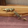 Gecko Figure Home Decor Small Ornaments Antique Brass Animal Figurines Tea Pet Desk Decorations Home Decor Accessories