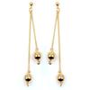[L4285] - Gold Plated 'Marbles' Earrings - 75x10 Mm