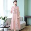 Женское улучшенное платье Cheongsam, элегантное длинное платье с вышивкой в ​​стиле ретро, ​​праздничное платье с цветочным принтом, китайская женская одежда высокого качества