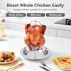 Lihe Hardware Стойка для запекания курицы из нержавеющей стали, разборная подставка для барбекю с поддоном для сбора жира для жарки на открытом воздухе