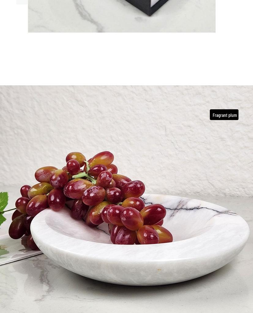 Modern Marble Tray: Elegant Fruit Plate for Living Room, Bedroom, and Coffee Table Decor