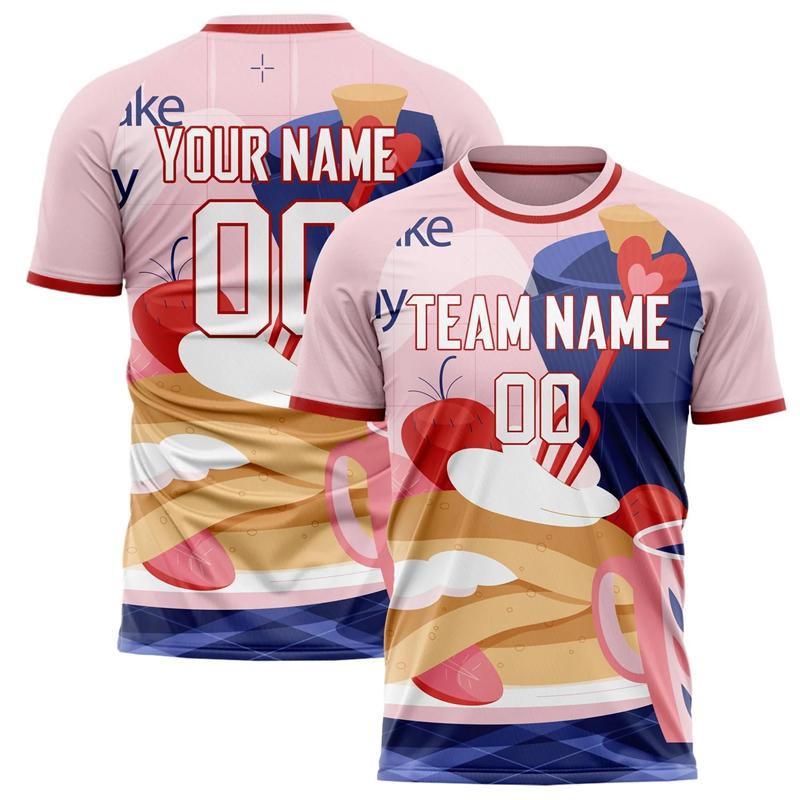 Индивидуальная футболка с названием команды, номером и именем, персонализированная спортивная футболка с круглым вырезом розового цвета, свободная быстросохнущая командная форма