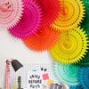 Booth Festival Party Round Birthday Honeycomb Pinwheels Flower Paper Cut-Out Tissue Paper Fans
