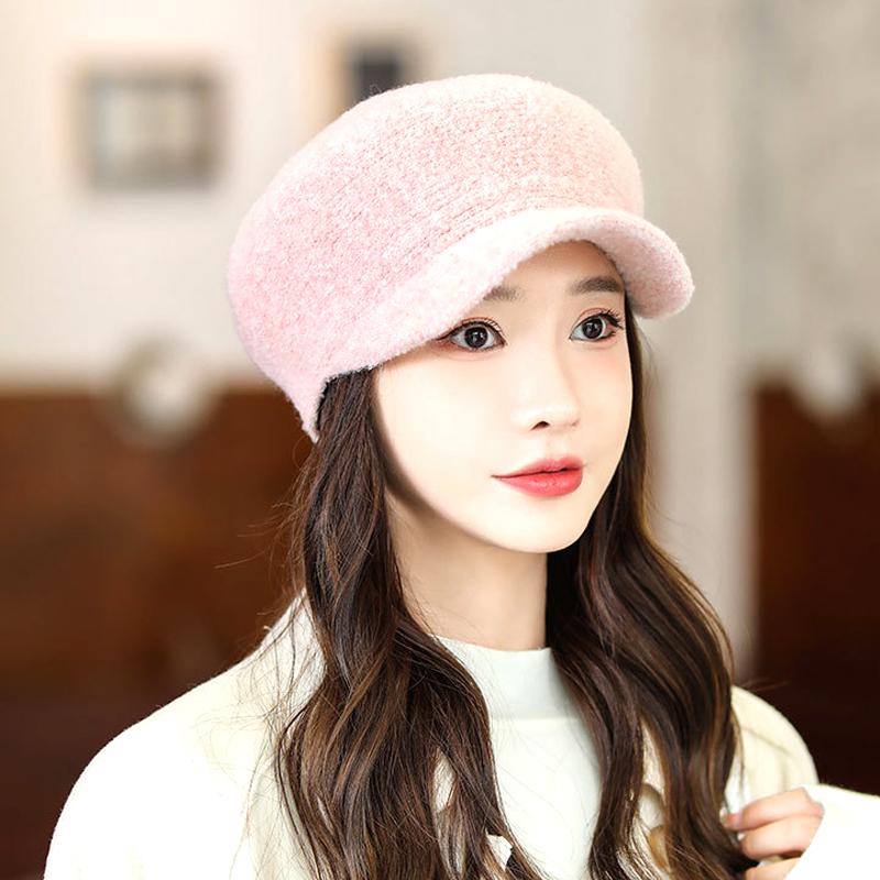 Берет шляпа женская осень зима легкая роскошная смесь показать лицо маленькая мода англия ретро шляпа