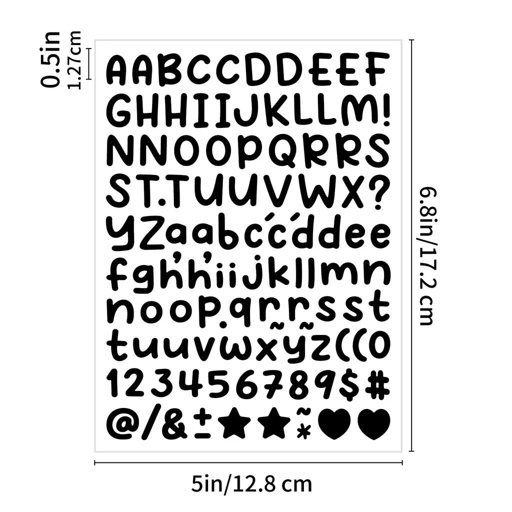 0.5 Inch 5 Sheets Small Letter Stickers Number Alphabet Sticker for Stationery Scrapbook Grad Cup Mug DIY Crafts Art Making