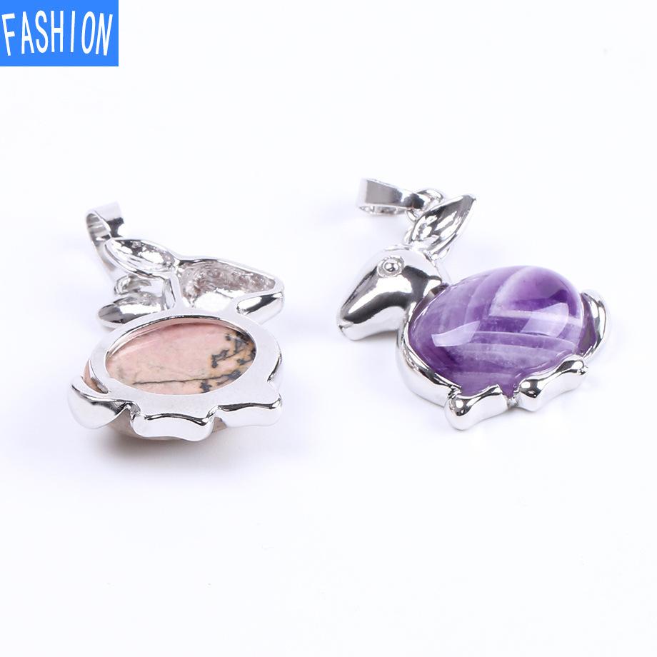 Ожерелье с подвеской из натурального камня серии Lovely Animal из натурального хрусталя и кролика