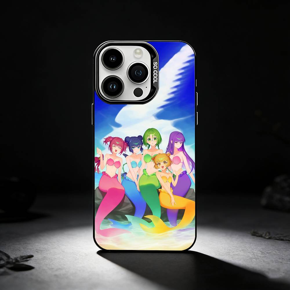 M-Русалка M-Мелодия Pichi Чехол для телефона для iPhone 17,16,15,14,13,12,11 Plus,Pro Max,XS,Цветной серебристый чехол для телефона