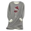 Women's Christmas Print Thick Plush Lambswool Warm Long Top