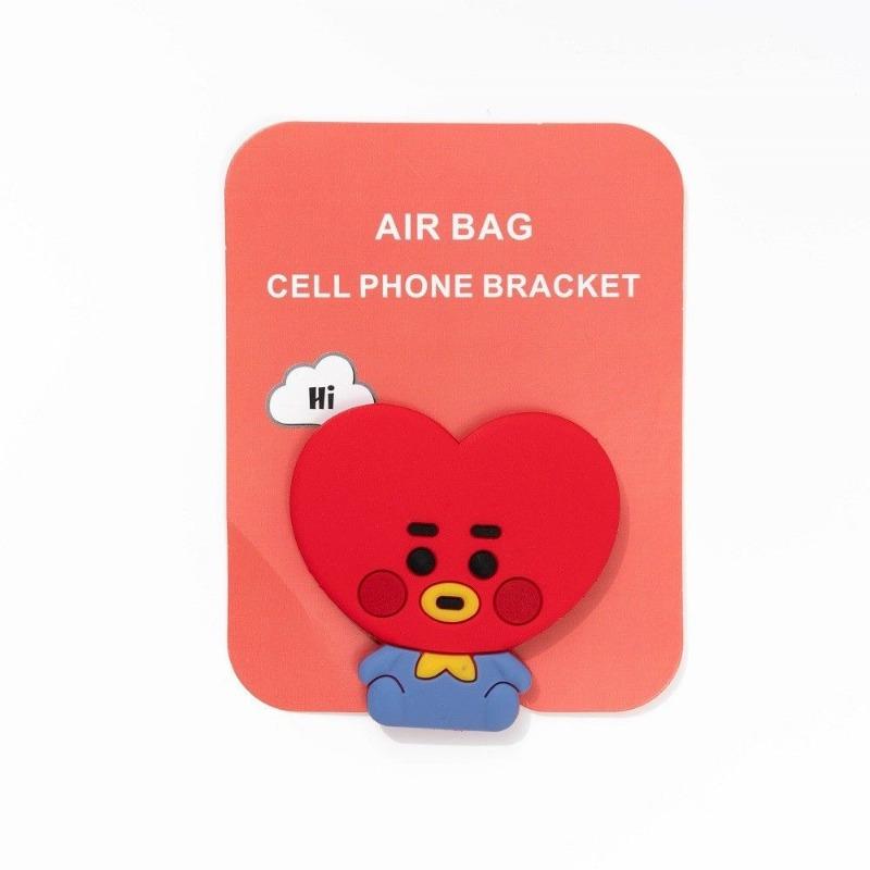 Мультяшный ручной держатель для телефона Bt21, выдвижной настольный держатель-подушка, милый органайзер для наушников, аксессуары для айдолов