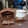 Rustic Wood Hut Design Tea Coasters 8.89 Cm Beautiful Handwork Christmas Gift