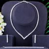 CMM Classic Square Zirconia 3pcs V Shape Necklace Bracelet Earring Sets