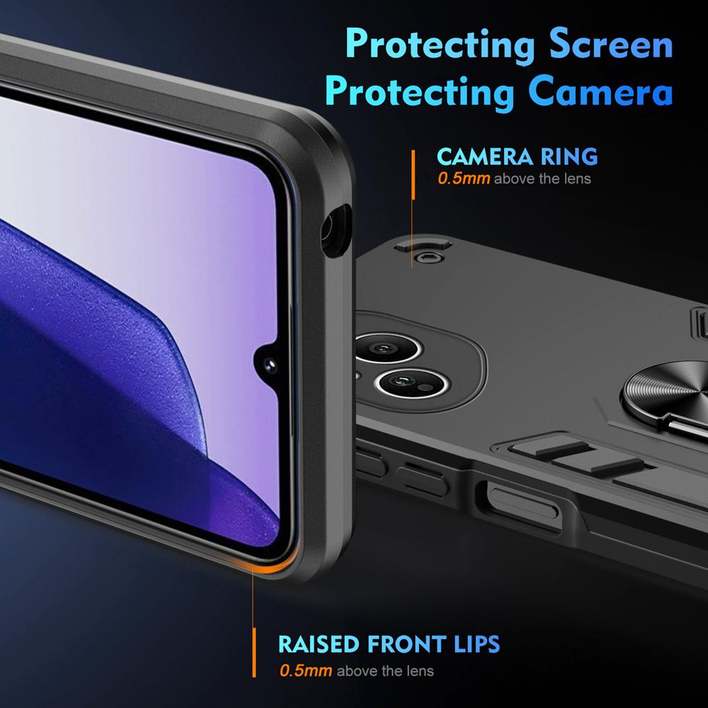 KEYSION Противоударный бронированный чехол для HONOR 400 Pro 5G Мягкий силикон+ПК Металлическое кольцо-подставка Задняя крышка телефона для Huawei Honor 400 5G