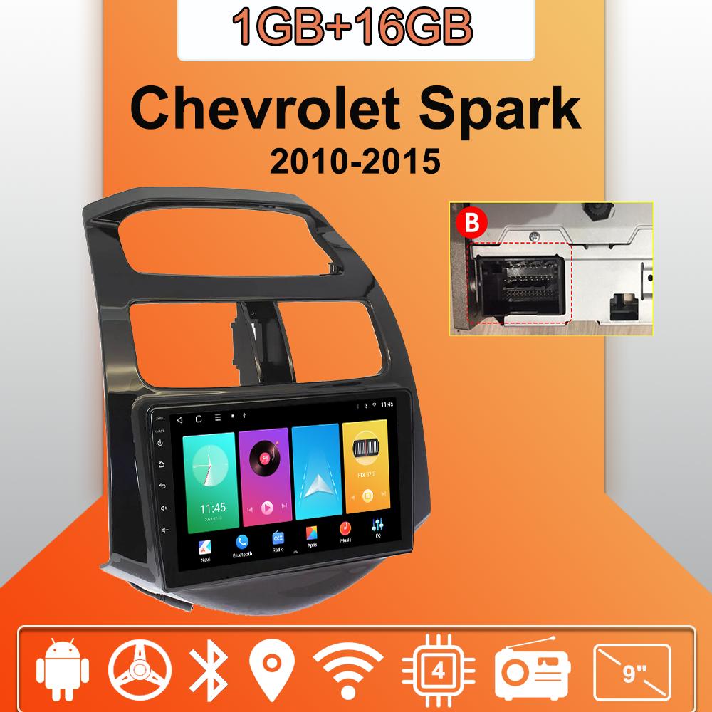 Автомобильное радио Android Auto Carplay для Chevrolet Spark 2010-2015, мультимедийный проигрыватель, головное устройство, стерео, GPS-навигация, BT WIFI 1+16 ГБ