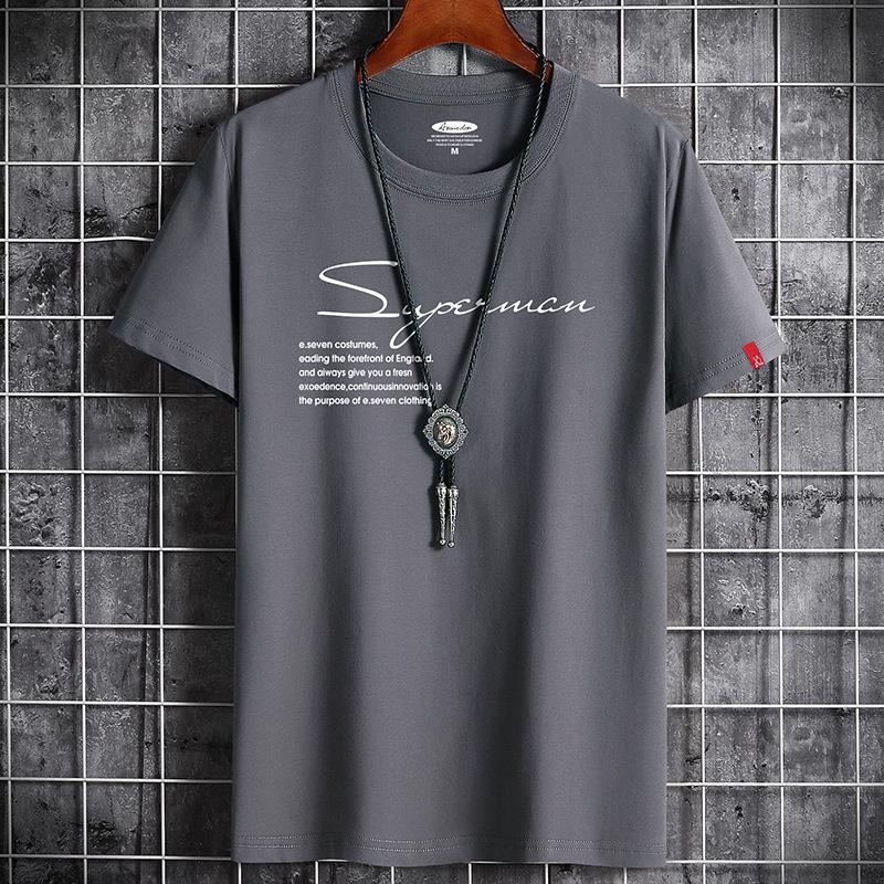 QICED Summer Short-sleeved T-shirt Men's O-neck Trend Bottom Shirt