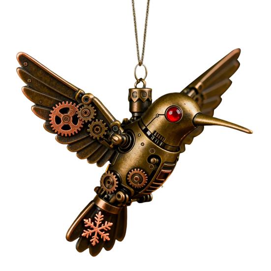 Colorful Hummingbird Christmas Ornament Xmas Tree Car Rearview Mirror Acrylic Hanging Bird Shape Decoration Holiday Party Pendant