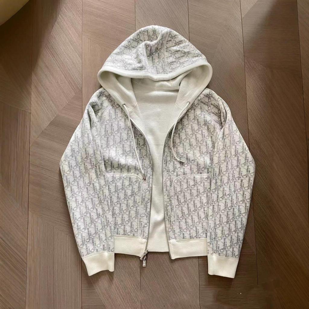Nanyou 25SS Унисекс Двусторонний Вязаный Кардиган с Капюшоном для Осени/Зимы