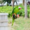 Artificial Bird Statues Iron Ring Hanging Sculpture Parrot Statue  For Home Office Room Ornaments