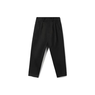 Li Ning Sports Fashion Series Logo Letter Mid Waist Прямые повседневные длинные брюки мужские брюки стандартные-черные AKXQ155-5