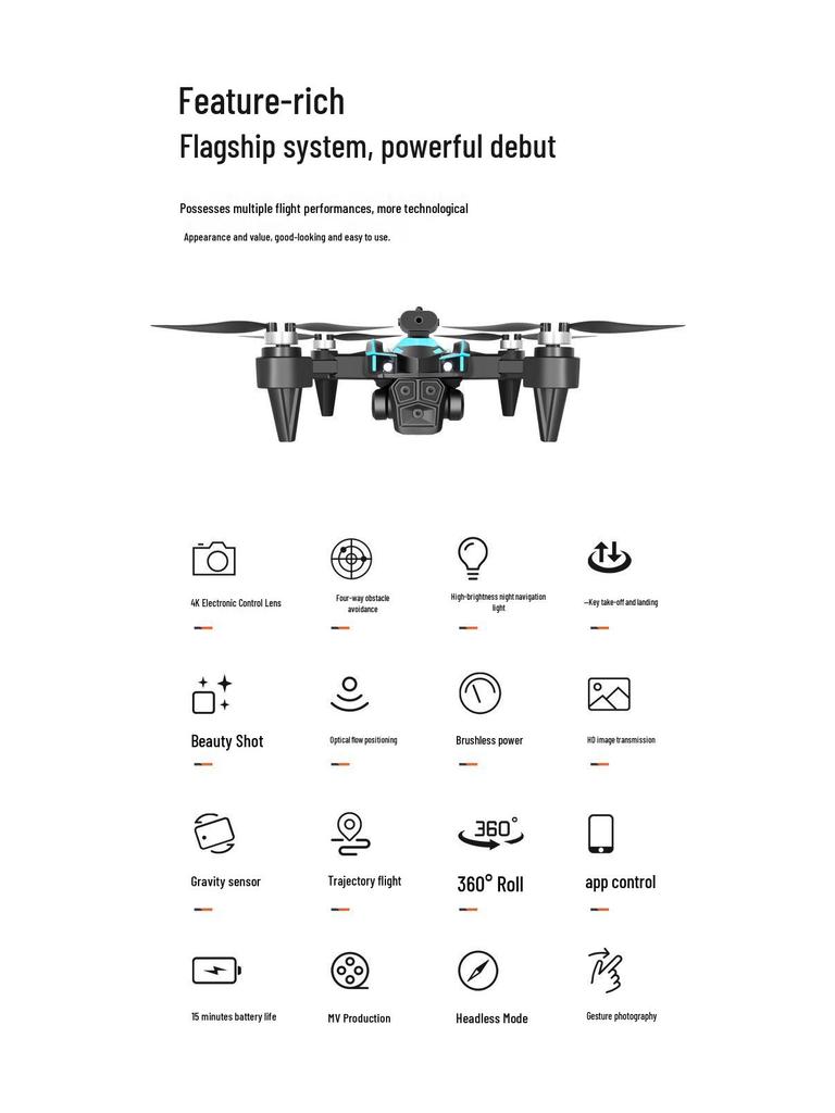 K12MAX Brushless Drone with Screen Controller, Optical Flow, and Smart Obstacle Avoidance.