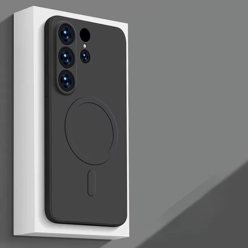 Liquid Silicone Matte Magnetic Phone Case For Samsung Galaxy S25 S24 Ultra S23 S22 Plus S21 FE For Magsafe Wireless Charge Cover