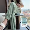 Petite Ice Silk Drawstring Sweatpants, Women's Summer Thin Lantern Style, Mosquito-Proof, Cuffed for Cool Comfort.