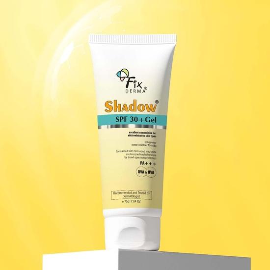 FIXDERMA Shadow Sunscreen Spf 30+ Pa+++ Gel|Солнцезащитный крем для жирной кожи, тела и лица|Женщины и мужчины|Нежирный и водостойкий-40 г