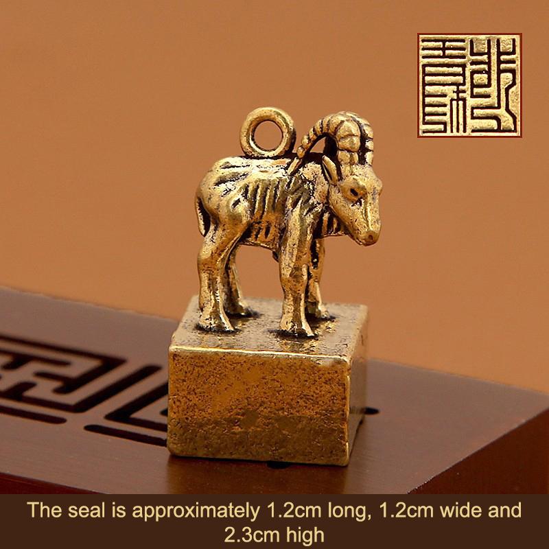 Vintage Brass Chinese Zodiac Seal Ornament Decorations Figurines Miniatures Home Decor Accessories Craft Souvenirs And Gifts