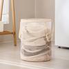 Collapsible Laundry Bag Foldable Laundry Basket Dirty Clothes Hamper Portable Mesh Dirty Clothes Basket Household Storage Basket