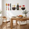 8PCS/SET Wood Wall Art Decals Self-adhesive Coffee Cup Wall Sticker  Kitchen