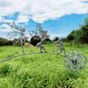Metal Garden Yard Art Decor Lawn Landscape Sculpture Pixies Decoration Garden Decorative Fairies and Dandelions Dance Together