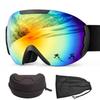Yarazora Ski Snowboard Spherical Double Glasses Wide Field of UV400 Storage Case Included Goggles, Goggles, Lens, Compatible, Anti-Fog, 180° View,