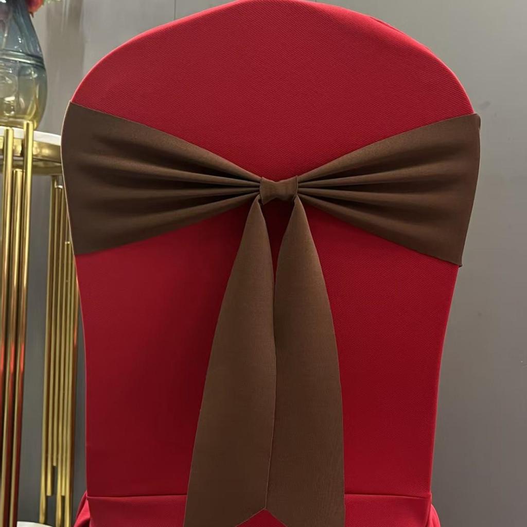 Эластичный чехол на спинку стула с декоративной цветочной завязкой для банкетов