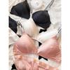 Комплект нижнего белья Ice Silk Comfort, женский сексуальный бюстгальтер Push Up с глубоким V-образным вырезом, регулируемый бюстгальтер с буквами и кружевными трусиками