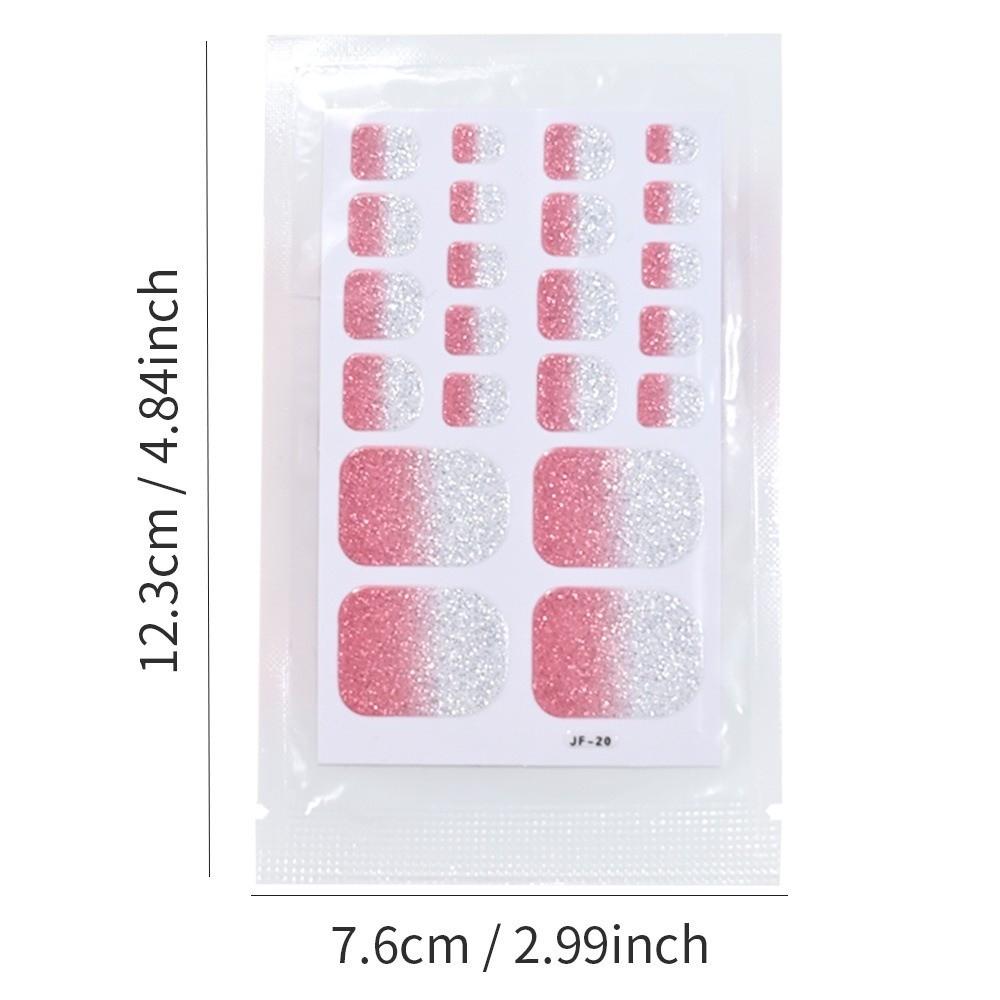 22tips/Sheet Solid Color Shimmer Finish Full Cover Nail Wraps Home DIY Nail Makeover