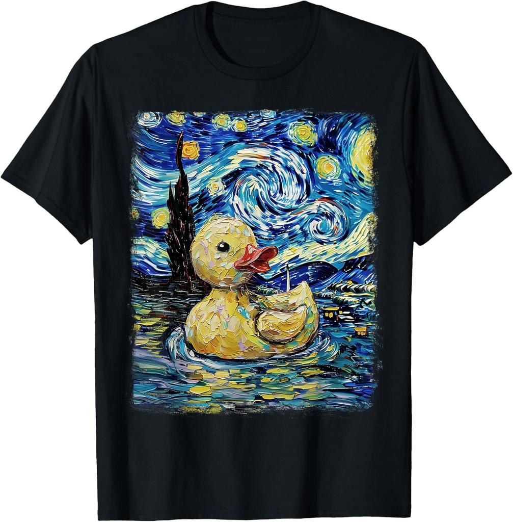 Rubber Duck Ducky Starry Night Painting Gift Unisex T-Shirt