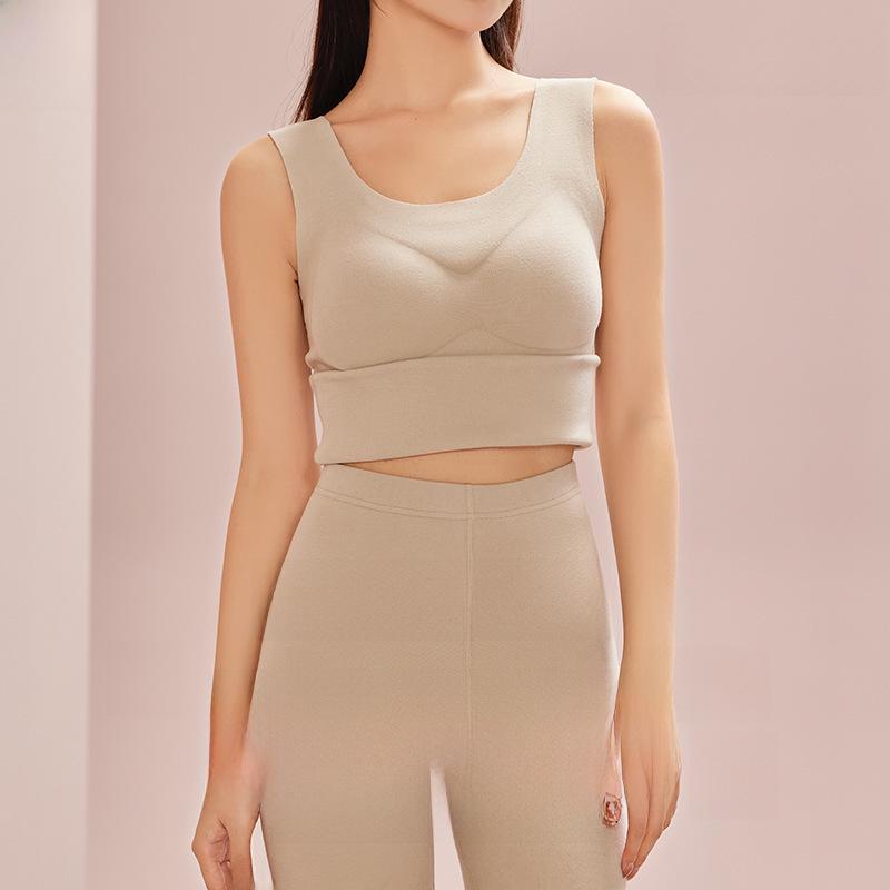 2023 Бесшовный женский теплый жилет на бархатной подкладке