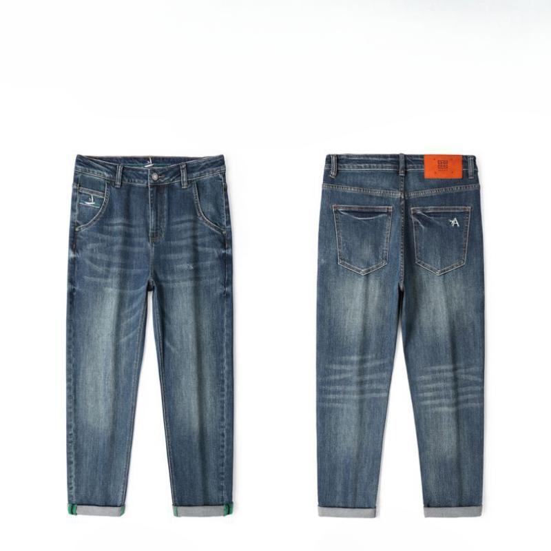 Джинсы-шаровары мужские весенние хлопковые эластичные брюки-шаровары мужские свободные весенние американские повседневные брюки Big Cow мужские весенние