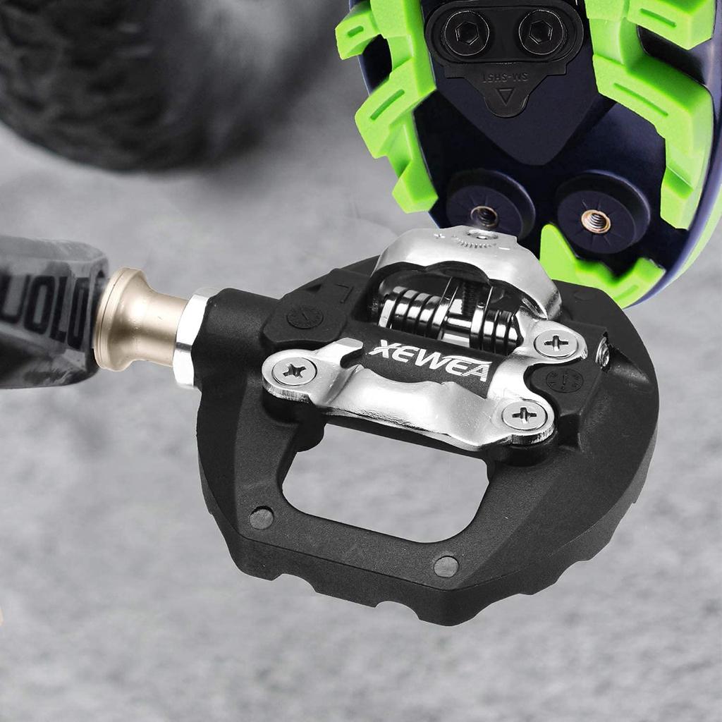 Педали TacoBey MTB для горного велосипеда с двойной платформой, совместимые с Shimano SPD Mountain Clipless с 3 подшипниками уплотнений, легкие педали из нейлонового волокна для велосипеда