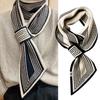 Women's Fashion Autumn and Winter Warm Neck Protection Houndstooth Small Scarf All Match Korean Style Neckerchief